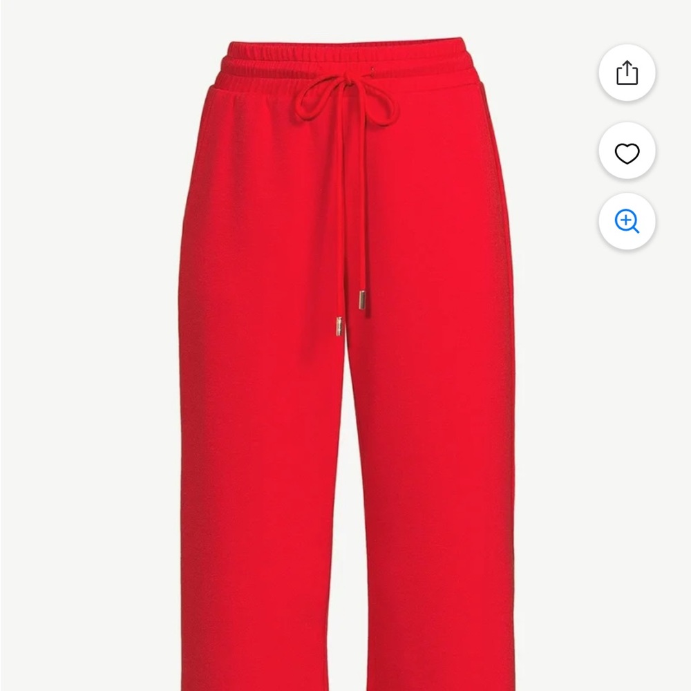 Scoop Women's Ultimate Scubaknit Cropped Sweatpants Size XL Red Drawstring - Picture 5 of 15